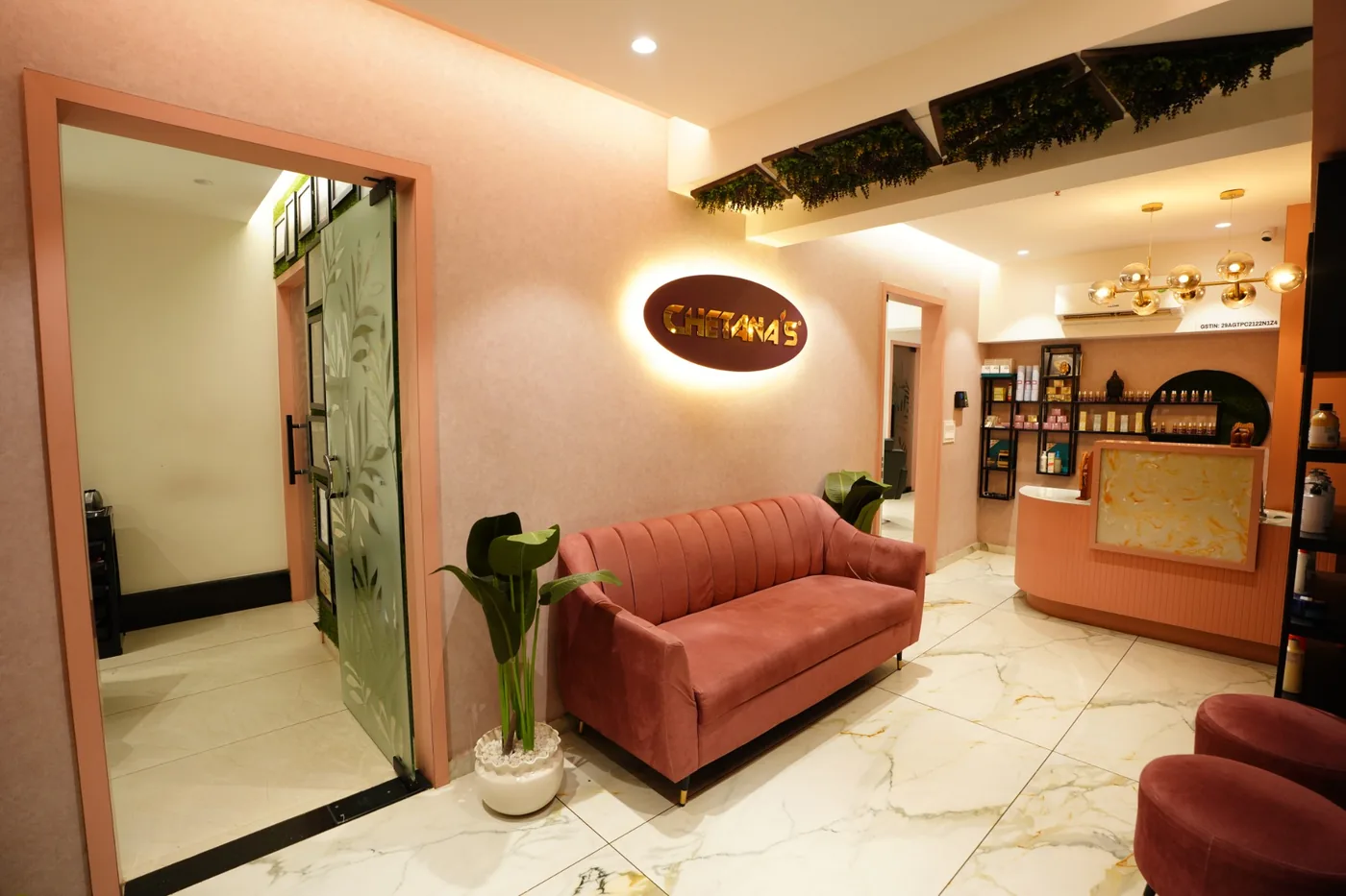 Chetana's Beauty Lounge reception and waiting area, Kankanady, Mangalore